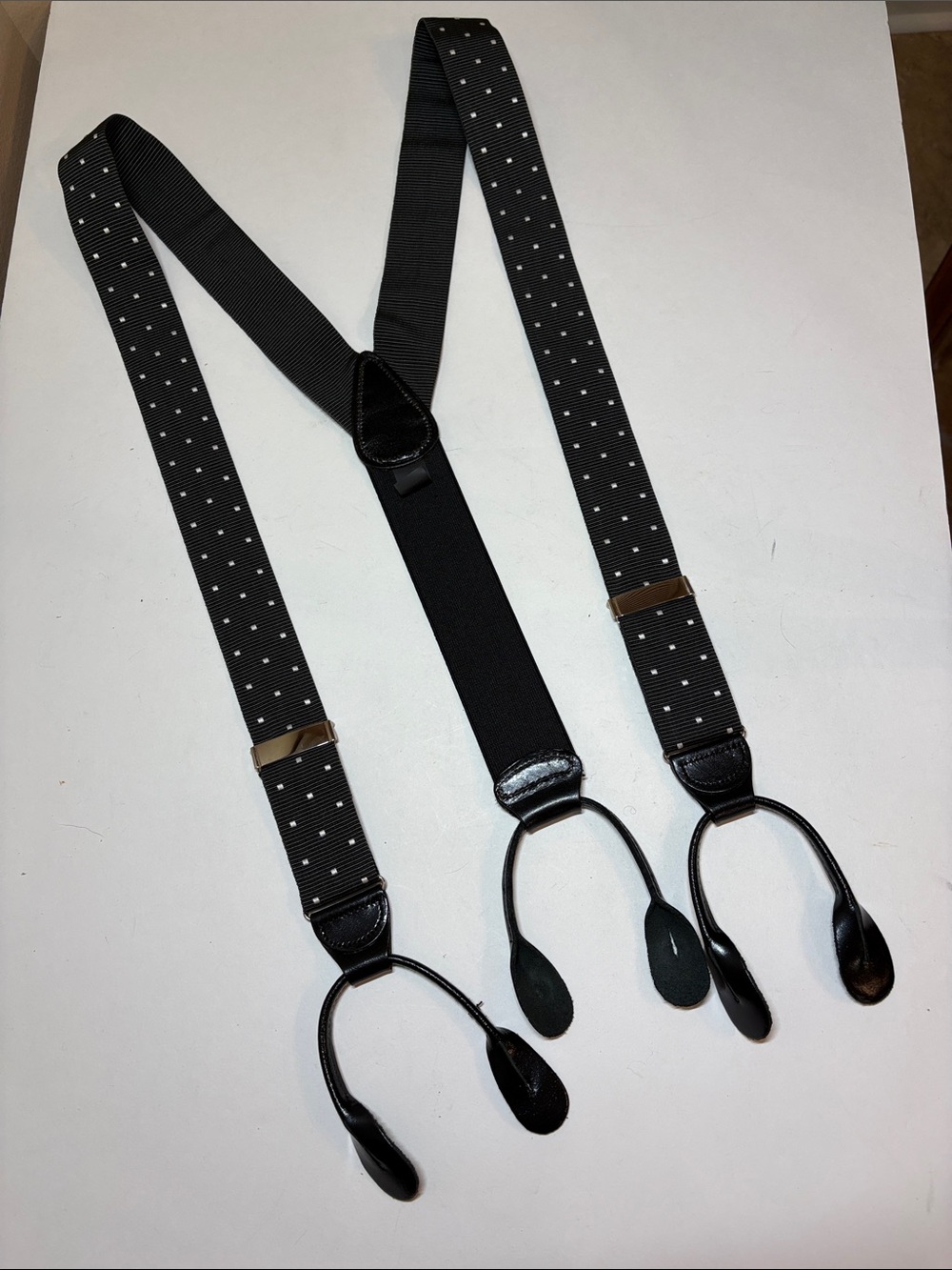 Jos.A. Banks Classic Black Polka Dot Men's Suspenders